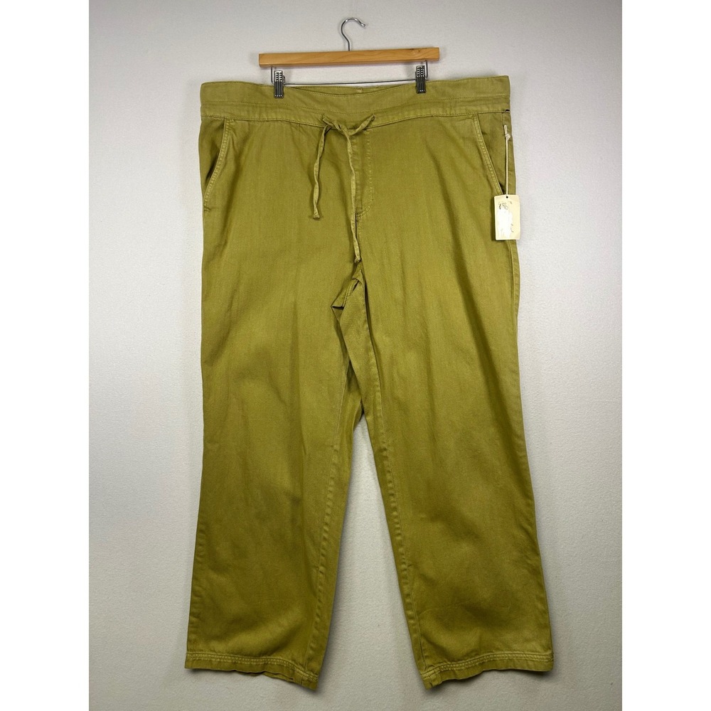 Boho Utility Universal Thread Womens 14W Green Cotton Wide Leg Drawstring Pants
